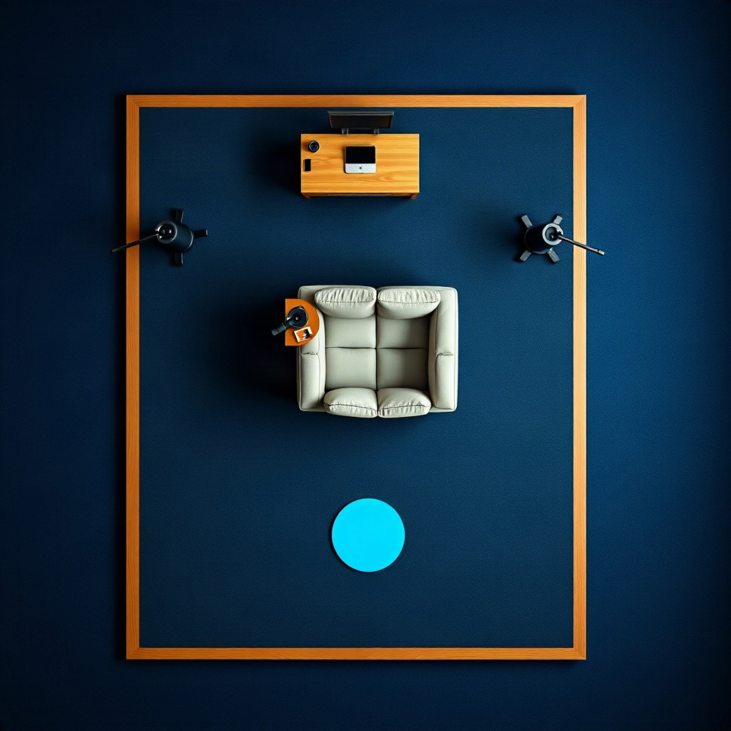 Overhead of a rectangular studio floor