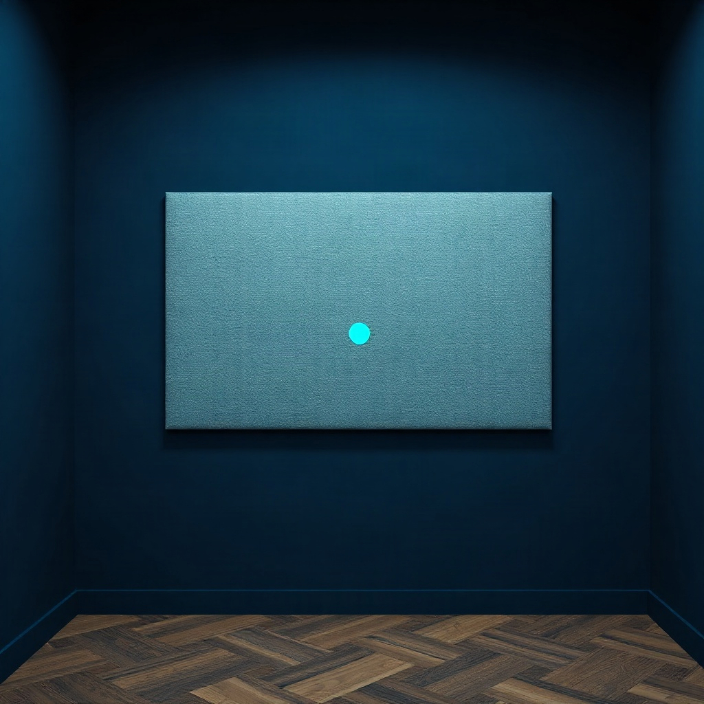 An acoustic panel with a cyan bounce mark